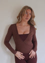 Reform Wrap Top in Mocha